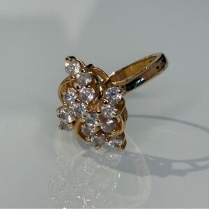 Elegant Gold plate Sterling Silver Floral Ring size 6